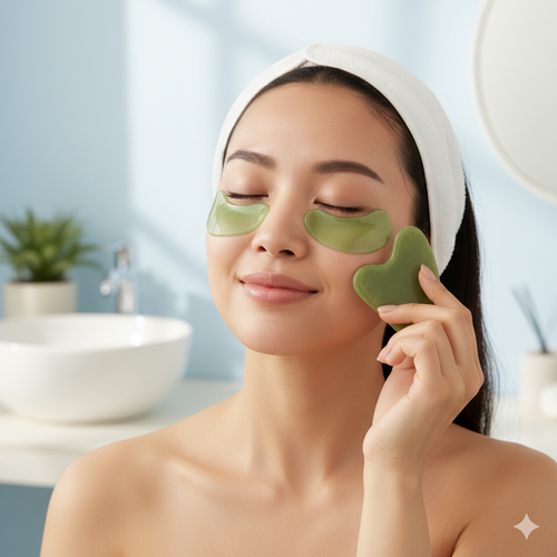 Complete Self-Care Bundle - Jade Roller, Eye Masks, Face Masks & Bath Brush