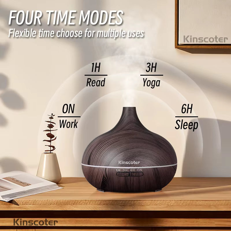 Aromatherapy Essential Oil Diffuser - Wood Grain with Remote Control