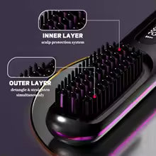 Heated Hair Straightening Brush - Electric Hair Straightener